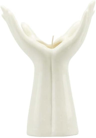 Bomboniera matrimonio mani in porcellana bianca con candela profumata harmony PRMT24035