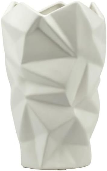 Vaso in porcellana bianco con decoro geometrico harmony S2530P