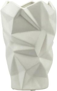 Vaso in porcellana bianco con decoro geometrico harmony S2530P