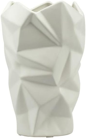 Vaso in porcellana bianco con decoro geometrico harmony S2530P