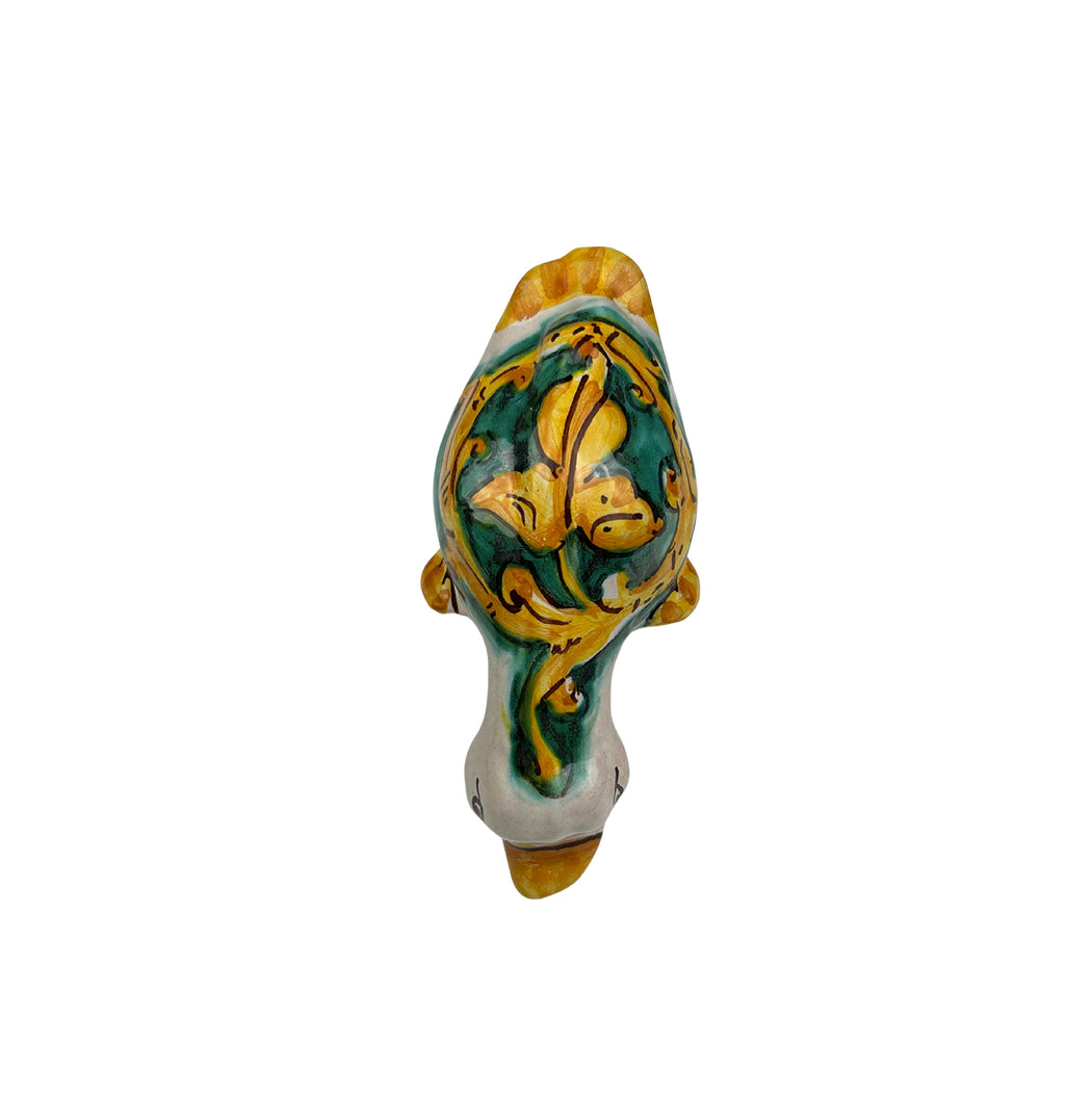 Papera in ceramica siciliana di santo stefano di camastra realizzata e decorata totalmente a mano art. gianluca