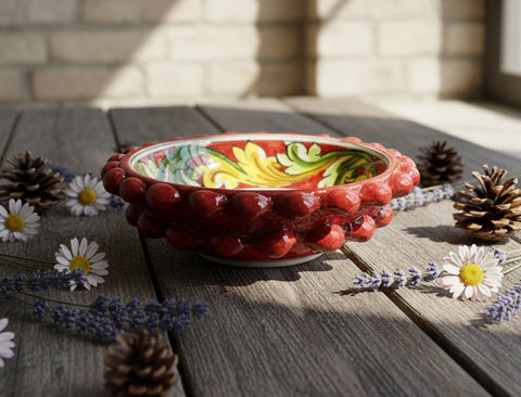 Ciotola Pigna Decorativa in Ceramica di Caltagirone Decorata a Mano 02