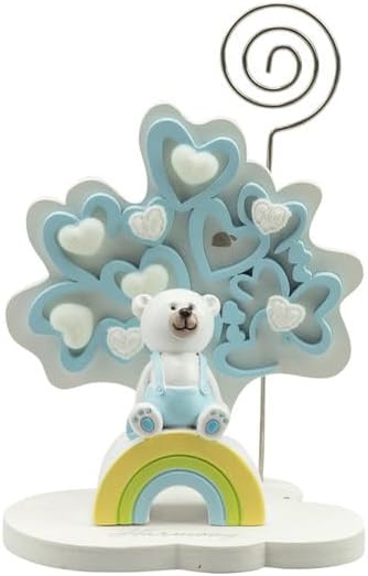 Albero della vita decorato con orsetto e arcobaleno bomboniera battesimo e nascita bambino Harmony RSNB24186