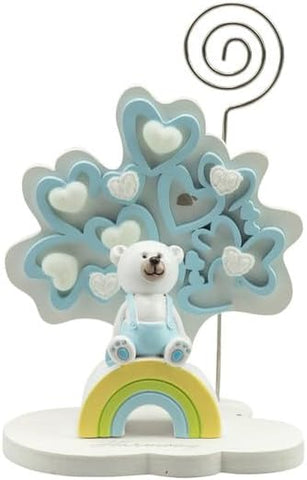 Albero della vita decorato con orsetto e arcobaleno bomboniera battesimo e nascita bambino Harmony RSNB24186