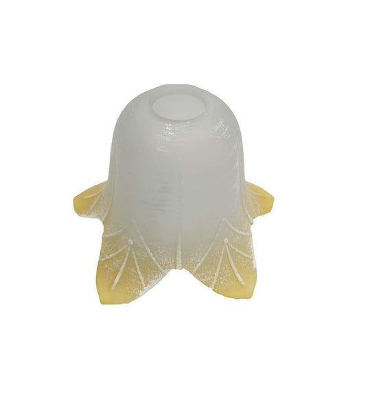 Vetro coppa ricambio lampadari, applique, lumetto, lampada, vetro scavo liscio sfumato ambra art. persia