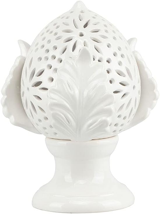 Lampada pigna pomo in ceramica siciliana harmony bianca art S1994P