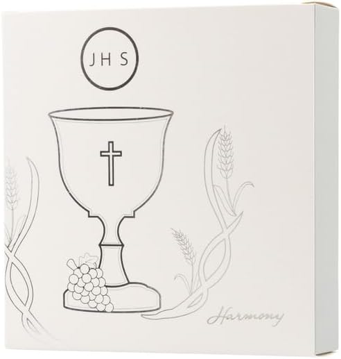 Porta foto calice in legno decorato con glietter comunione bambino bambina Harmony ARCM24022AB