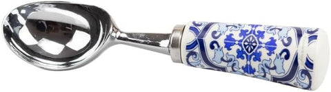 Bomboniera matrimonio cucchiaio per gelato in porcellana con decorazione maioliche blu e bianco harmony PRMT24152