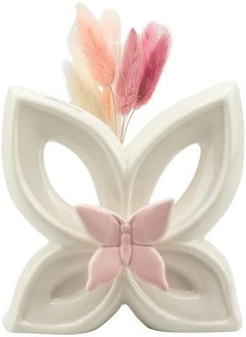 Bomboniera matrimonio profumatore farfalla in porcellana bianco e rosa harmony PRMT24049
