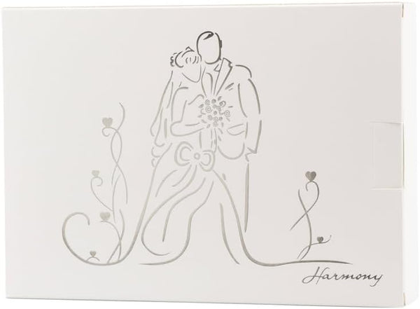 Bomboniera matrimonio portafoto in legno e bianco decorato con scritta harmony ARMT24020