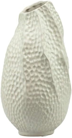 Vaso in porcellana bianco con particolare decorazione effetto martellato harmony S2532P