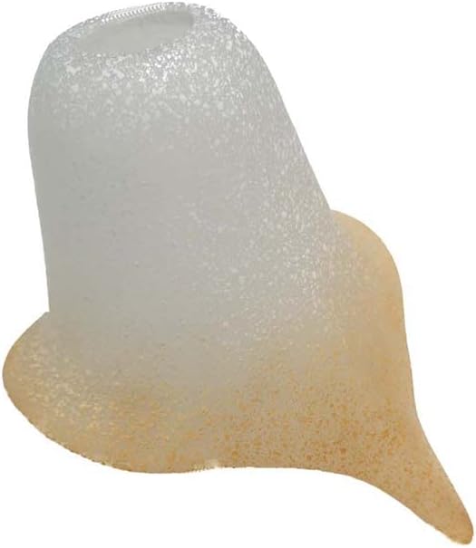 Vetro coppa ricambio lampadari, applique, lumetto, lampada, vetro scavo liscio puntinato bianco collezione calla ambra