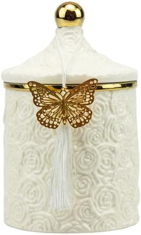 Bomboniera matrimonio scatola in porcellana bianca con candela profumata harmony PRMT24008