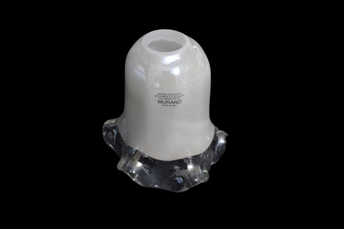 Vetro murano coppa ricambio lampadari, applique, lumetto, lampada lavorato a mano coll. sole bianco