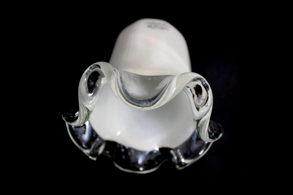 Vetro murano coppa ricambio lampadari, applique, lumetto, lampada lavorato a mano coll. sole bianco