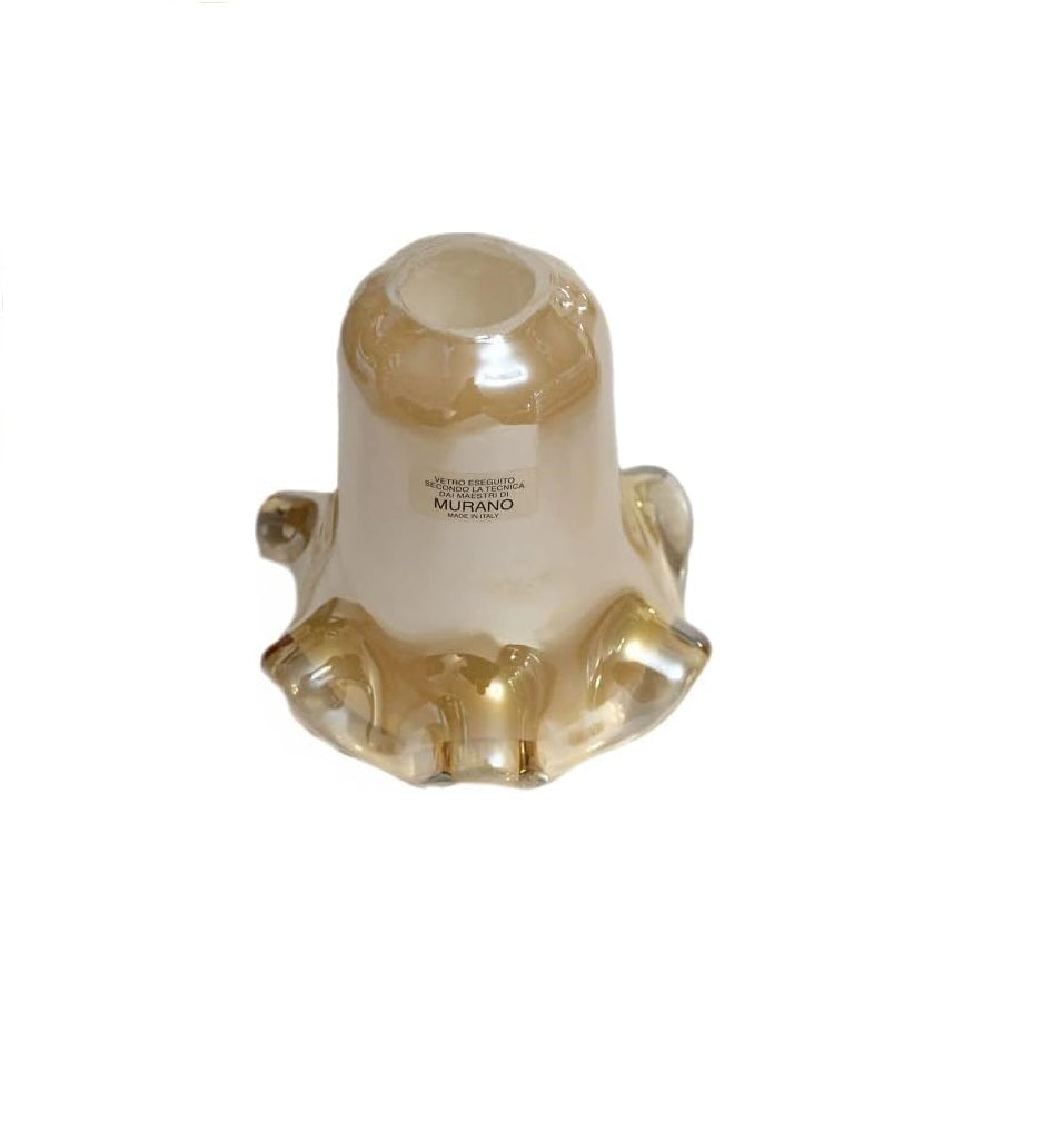 Vetro murano coppa ricambio lampadari, applique, lumetto, lampada lavorato a mano coll. sole miele