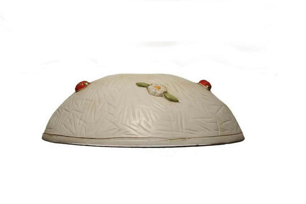 Piatto per lampadario in ceramica girasole realizzata artigianalmente e decorata a mano ricambio lampadario d.30cm coll. Terry