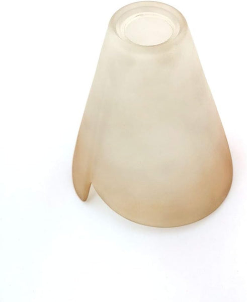 Vetro coppa ricambio lampadari, applique, lumetto, lampada, vetro scavo liscio sfumato ambra art.asia