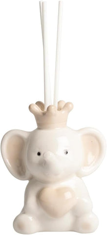Profumatore elefante in porcellana tortora per nascita, battesimo, comunione, cresima bambino bambina Harmony PRCM25242