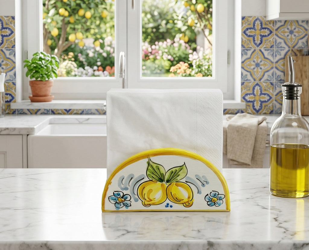 Portatovaglioli Mezza Luna in Ceramica Siciliana di Caltagirone (04)