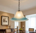 Lampadario a Sospensione Classico in Vetro, 1 Luce, per Cucina, Bagno, Camera, Soggiorno, Scala, Corridoio art. Carter (BLU)