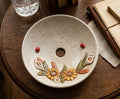 Piatto per lampadario in ceramica girasole realizzata artigianalmente e decorata a mano ricambio lampadario d.30cm coll. Terry