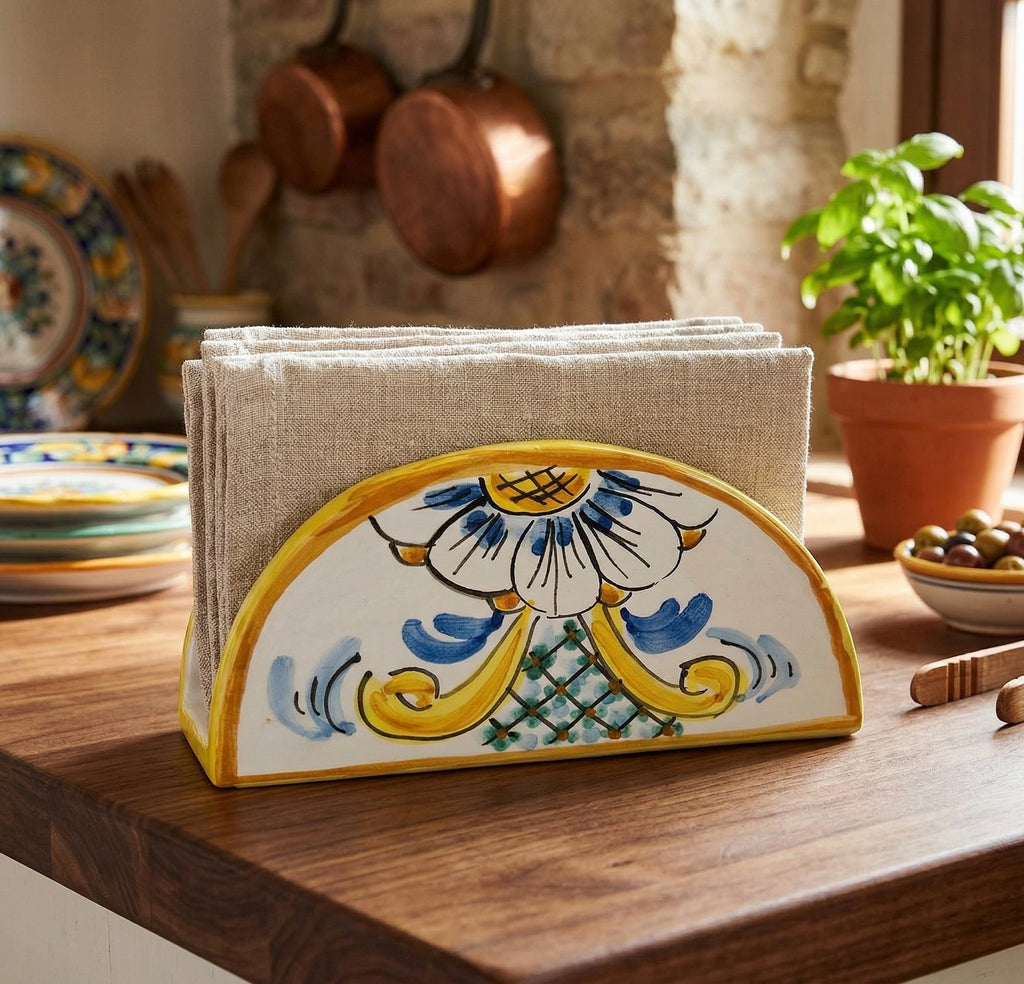 Portatovaglioli Mezza Luna in Ceramica Siciliana di Caltagirone (02)