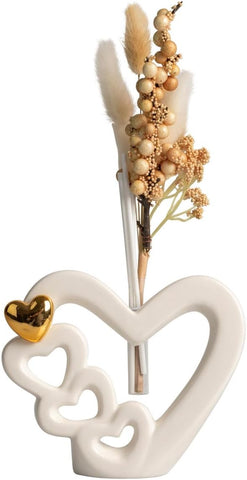 Profumatore con cuori traforati in porcellana bomboniera per matrimonio Harmony PRMT25018