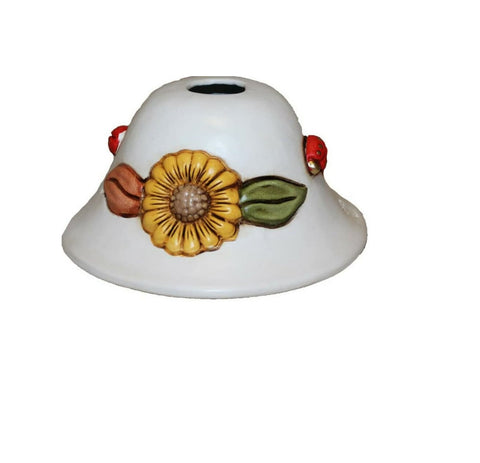 Piatto per lampadario in ceramica girasole realizzata artigianalmente e decorata a mano ricambio lampadario d.18cm coll. Terry