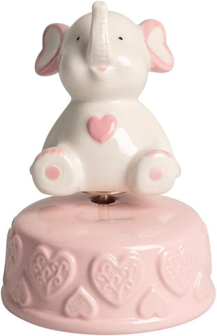 Carillon elefante decorativo in porcellana bomboniera Battesimo e Nascita Bambina Harmony PRNB25061