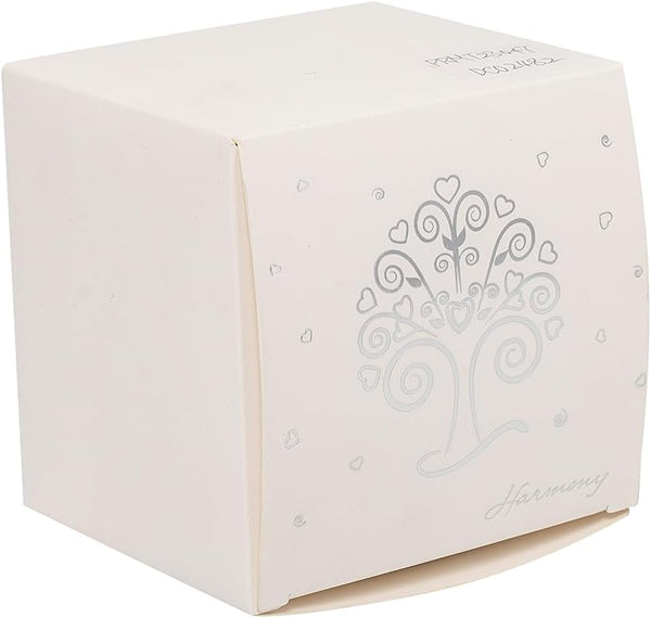 Bomboniera matrimonio portatovaglioli cuore in porcellana bianco decorato con albero della vita harmony PRMT23259