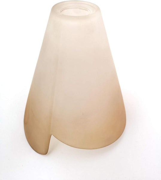 Vetro coppa ricambio lampadari, applique, lumetto, lampada, vetro scavo liscio sfumato ambra art.asia