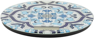 Bomboniera matrimonio bilancia tonda in vetro con decorazione maiolica blu e bianco harmony SNVT24151