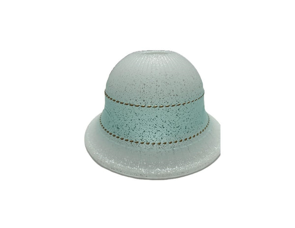 Vetro coppa ricambio lampadari, applique, lumetto, lampada, sfumato ambra art. corona (Verde Acqua)