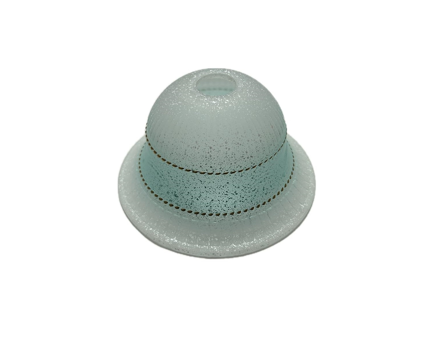 Vetro coppa ricambio lampadari, applique, lumetto, lampada, sfumato ambra art. corona (Verde Acqua)
