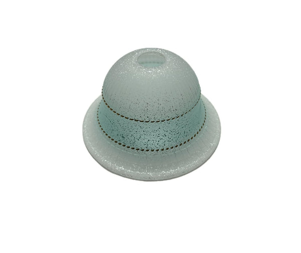 Vetro coppa ricambio lampadari, applique, lumetto, lampada, sfumato ambra art. corona (Verde Acqua)