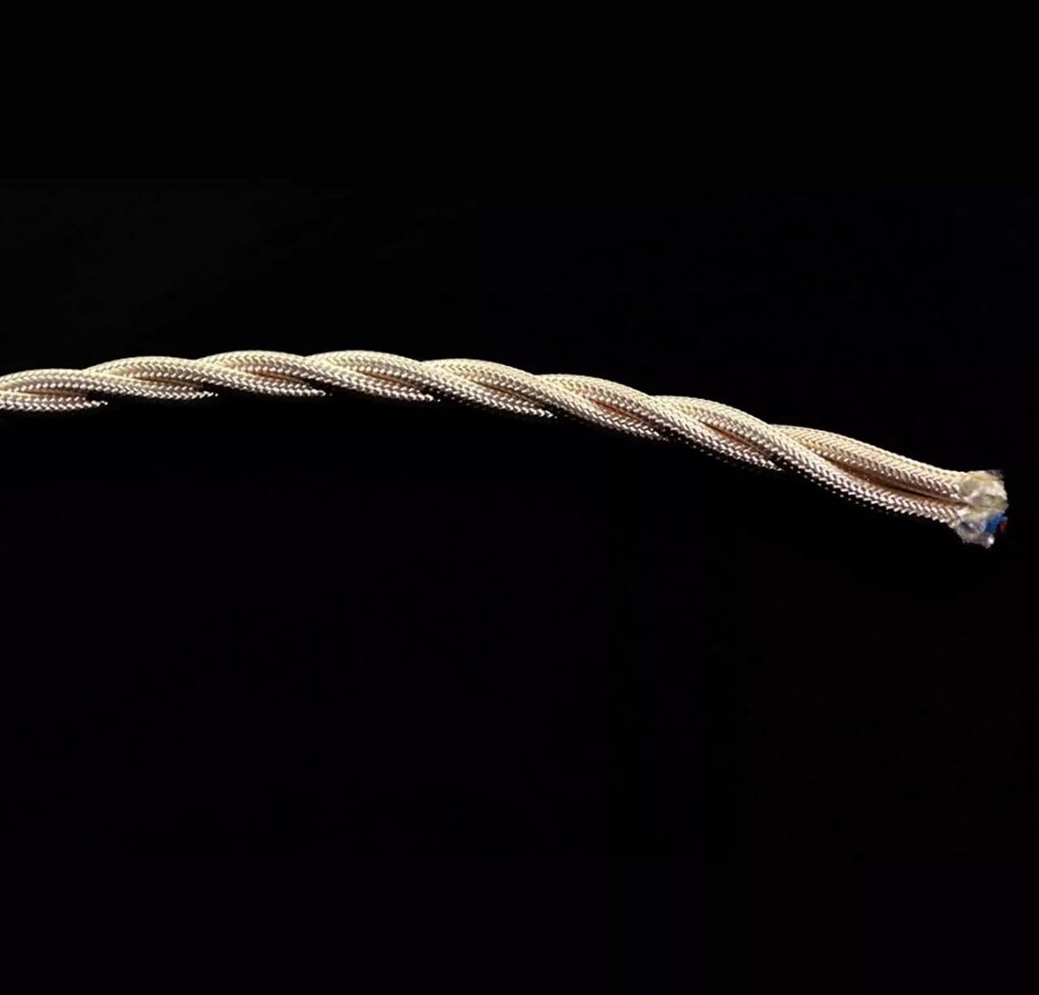 3 mt cavo treccia cotone 2x1 ricambi lampadari filo antico intrecciato (Avorio)