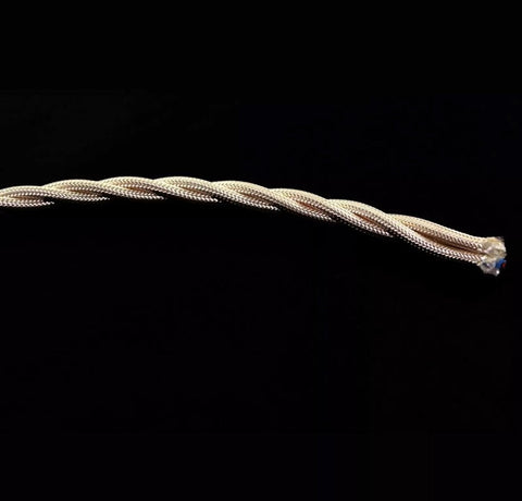 3 mt cavo treccia cotone 2x1 ricambi lampadari filo antico intrecciato (Avorio)