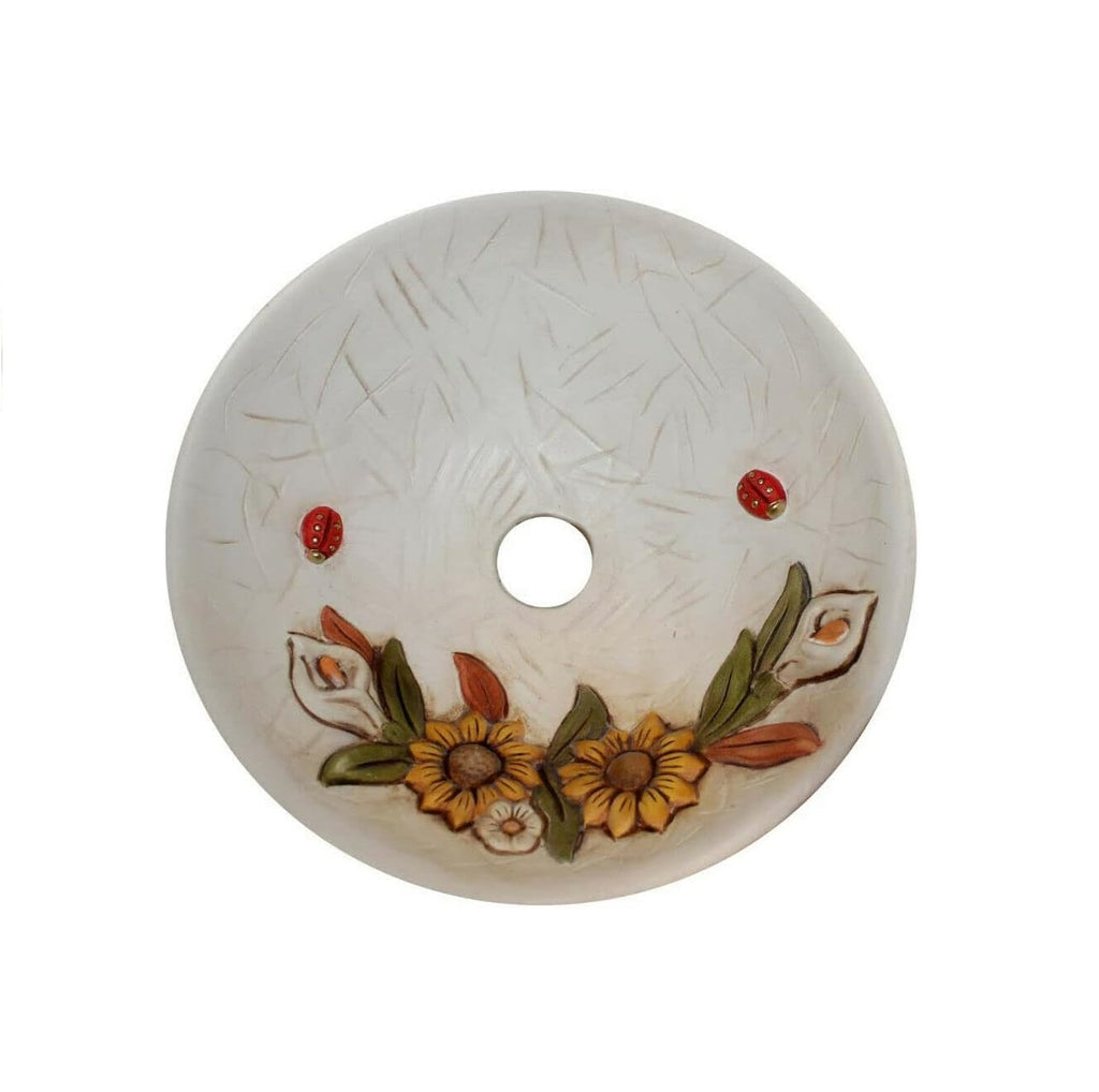 Piatto per lampadario in ceramica girasole realizzata artigianalmente e decorata a mano ricambio lampadario d.30cm coll. Terry