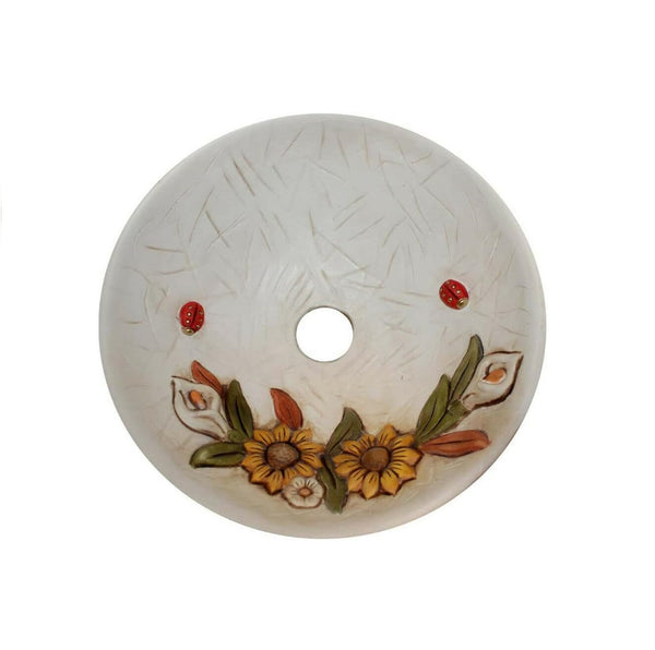 Piatto per lampadario in ceramica girasole realizzata artigianalmente e decorata a mano ricambio lampadario d.30cm coll. Terry