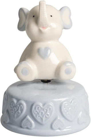 Carillon Elefante Decorativo in Porcellana bomboniera Battesimo e Nascita Bambino Harmony PRNB25060