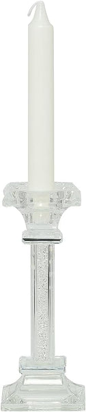 Bomboniera matrimonio porta candela in cristallo con glitter bianco harmony SNVT23030