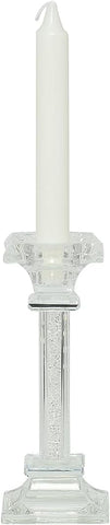 Bomboniera matrimonio porta candela in cristallo con glitter bianco harmony SNVT23030