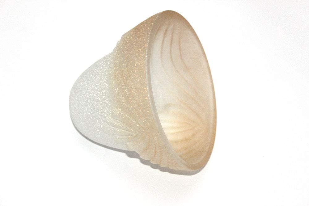 Vetro coppa ricambio lampadari, applique, lumetto, lampada, vetro scavo liscio puntinato bianco fiocco ambra