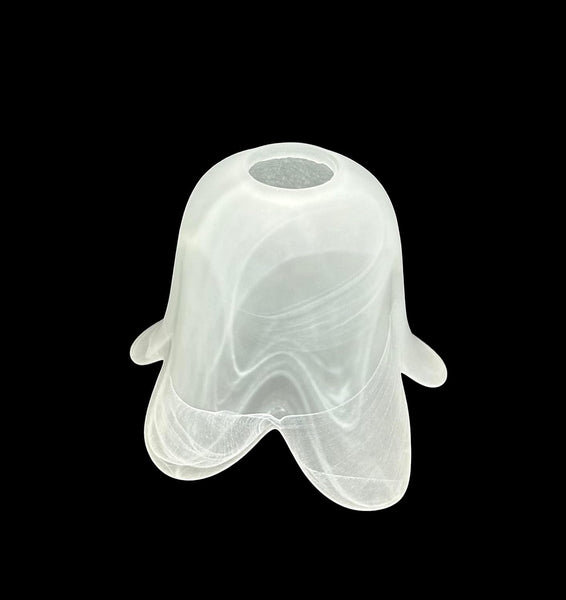 Vetro coppa ricambio lampadari applique lumetto lampada vetro scavo liscio sfumato bianco art. 5 Petali bianco