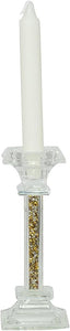 Bomboniera matrimonio porta candela in cristallo con glitter oro harmony SNVT23031