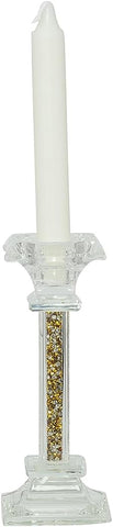 Bomboniera matrimonio porta candela in cristallo con glitter oro harmony SNVT23031