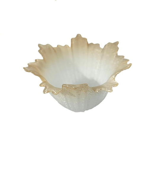 Vetro coppa ricambio lampadari, applique, lumetto, lampada, vetro scavo liscio sfumato ambra art.edera