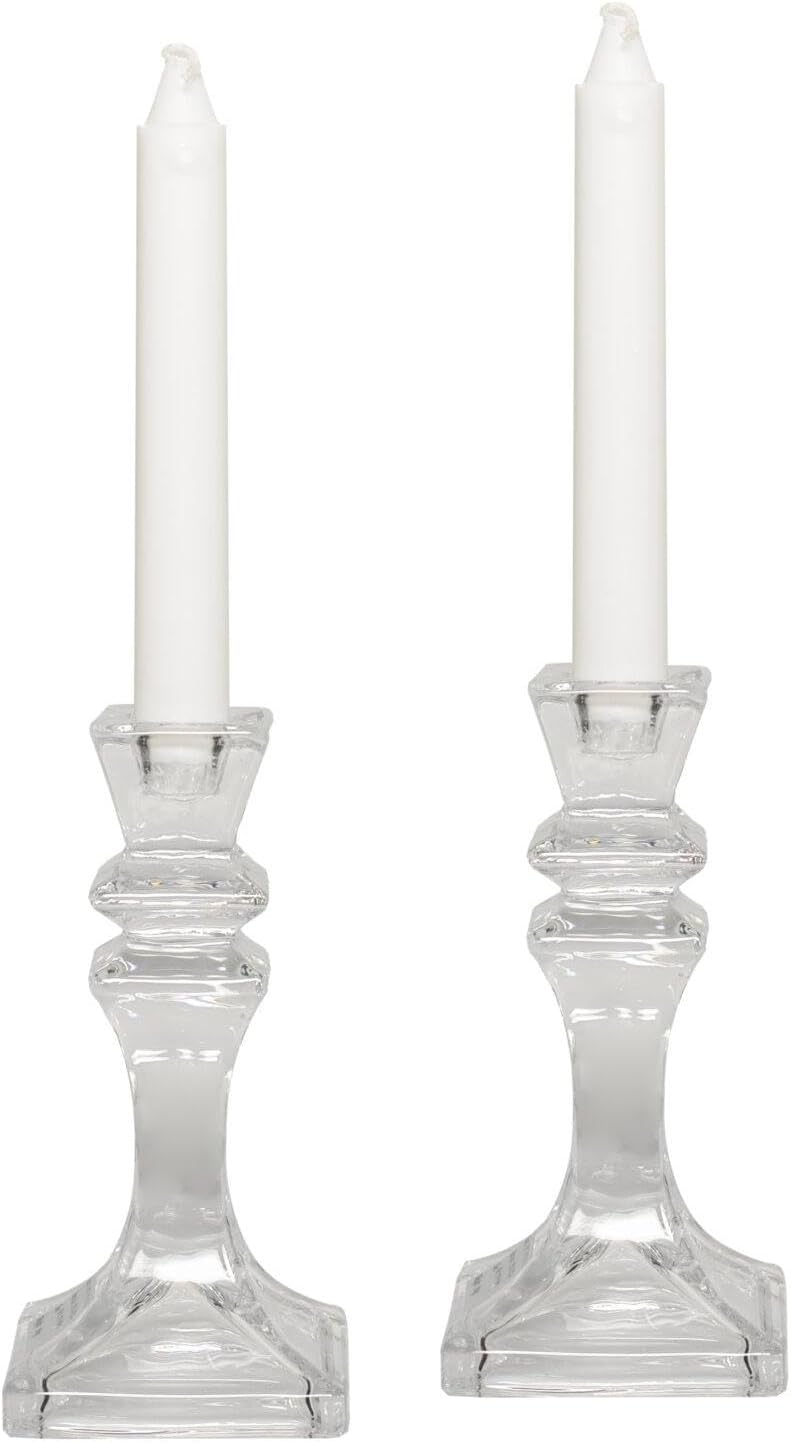 Bomboniera matrimonio set 2 porta candele in vetro eleganti harmony S2358G