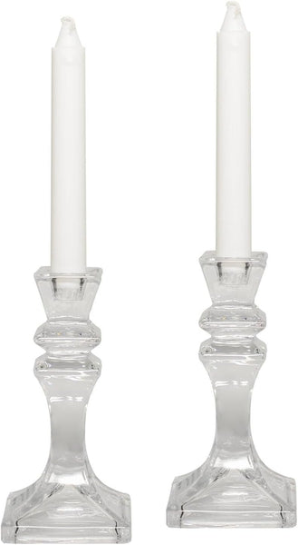 Bomboniera matrimonio set 2 porta candele in vetro eleganti harmony S2358G